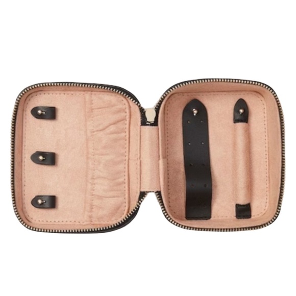 KATE SPADE • Black Staci Saffiano Leather Travel Jewelry Box - Picture 4 of 5